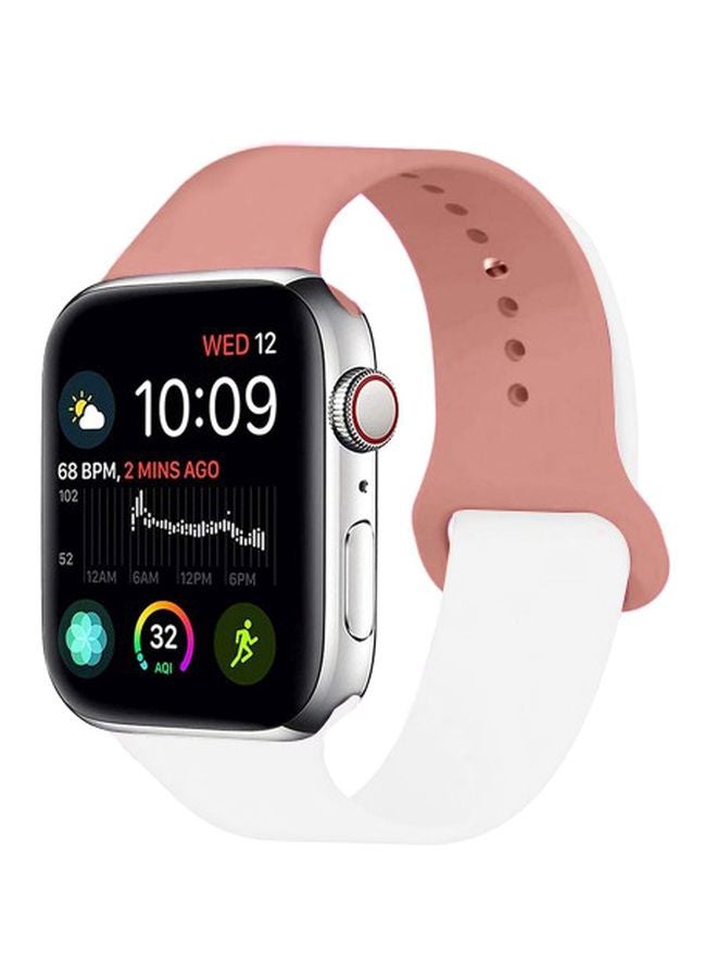 MARGOUN Henlein Series Replacement Band For Apple Watch 42/44 mm Pink/White - Image 1