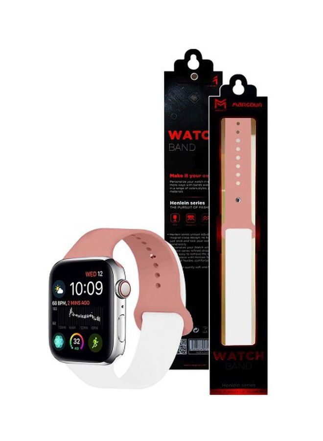 MARGOUN Henlein Series Replacement Band For Apple Watch 42/44 mm Pink/White - Image 2