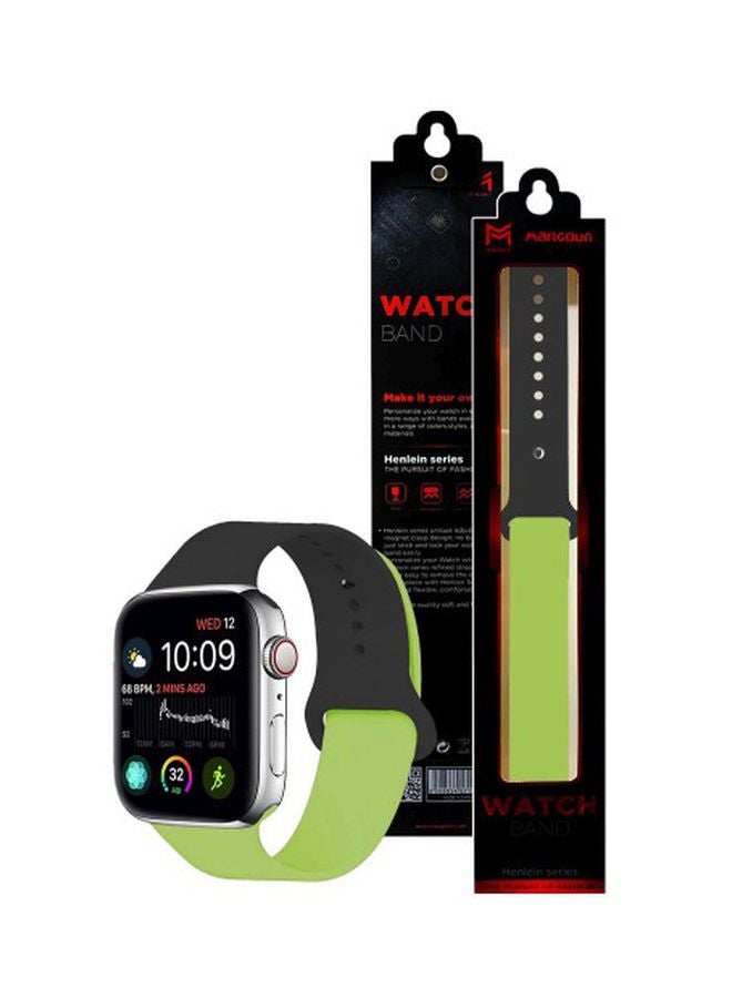 مارجون سوار بديل الفئة هينلين لساعة أبل ووتش مقاس 42/ 44 مم أسود/أخضر - Image 2
