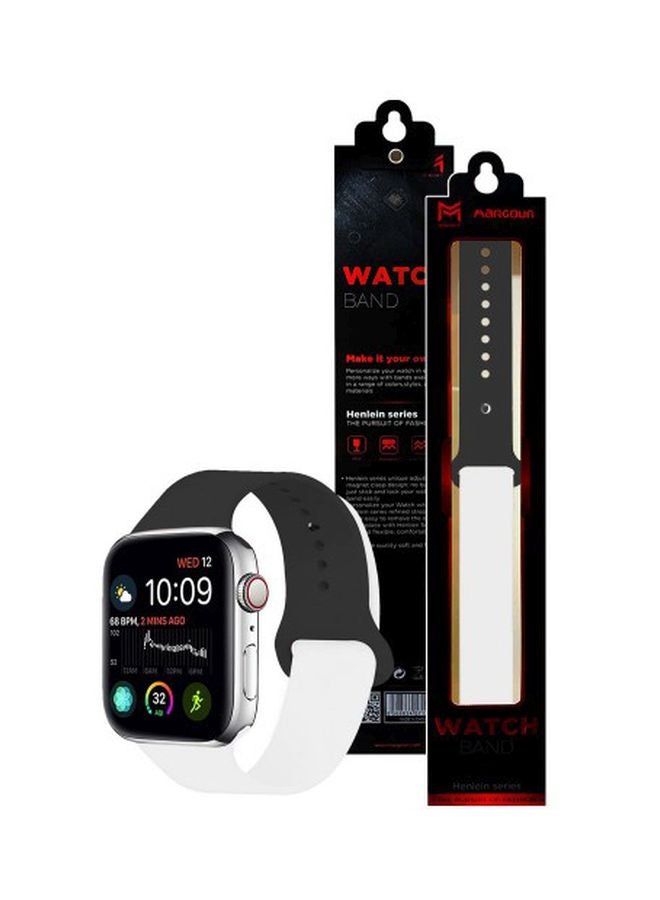 MARGOUN - Henlein Series Replacement Band For Apple Watch 42/44 mm Black/White - Image 1