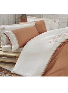 Ecocotton 6-Piece Efza Terra Eco Large Duvet Set Cotton White/Brown 280 x 280cm  - Image 2