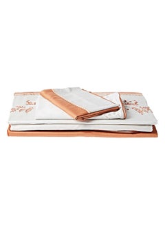 Ecocotton 6-Piece Efza Terra Eco Large Duvet Set Cotton White/Brown 280 x 280cm  - Image 1