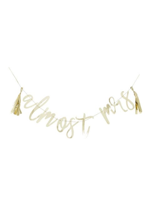 Gold 'Almost Mrs' Scripted Bunting