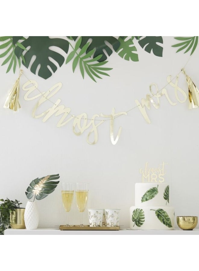 Ginger Ray - Gold 'Almost Mrs' Scripted Bunting - Image 1