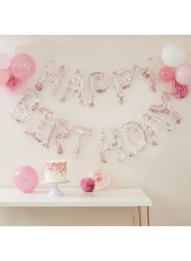 Ginger Ray Foil And Confetti Happy Birthday Balloons Banner 2meter - Image 2