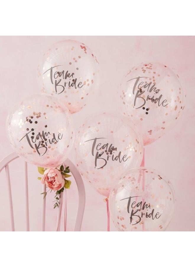 Ginger Ray 5-Piece Team Bride Confetti Filled Party Balloons Set 12inch - Image 2