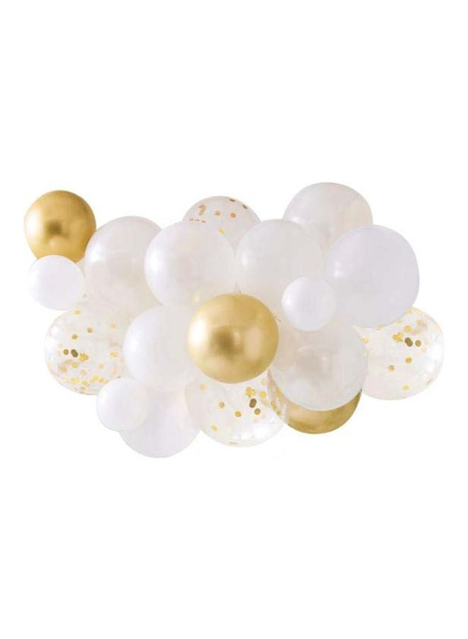 Ginger Ray 55-Piece Chrome Balloon Arch With Eucalyptus Foliage - Image 1