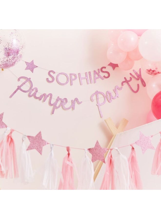 Ginger Ray 72-Piece Glitter Customisable Pamper Party Bunting Set PAMP-109 2.5meter - Image 2
