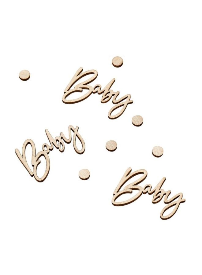 Ginger Ray 18-Piece Wooden Baby Confetti Set 11.5x7cm - Image 1