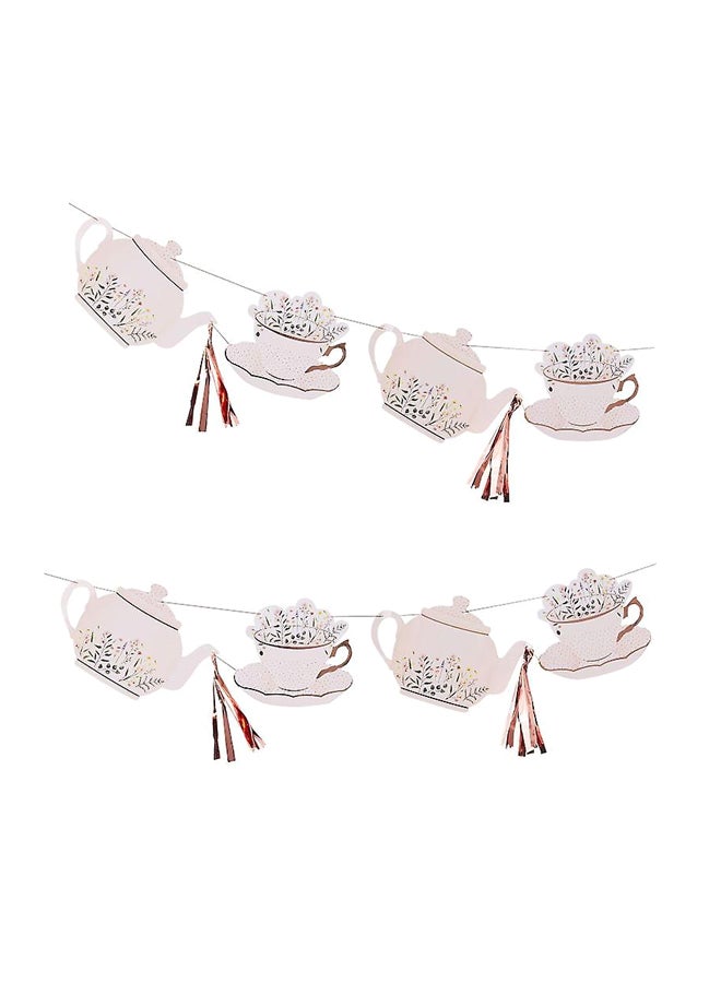 Ginger Ray Cup And Saucer Tea Party Banner 300cm - Image 1