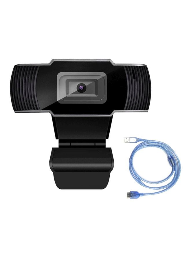 Wide-Angle HD Webcam With Extension Cable Black - Image 1