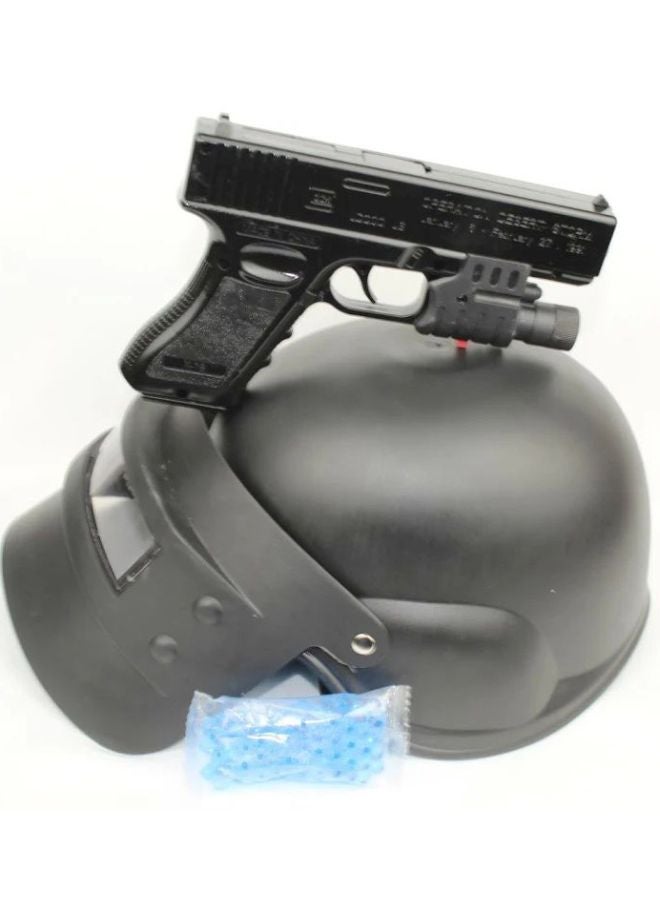 Generic - Authentic Detailing Laser Gun With Soft Bullets And Pubg Helmet Toy Set For Kids - Image 1
