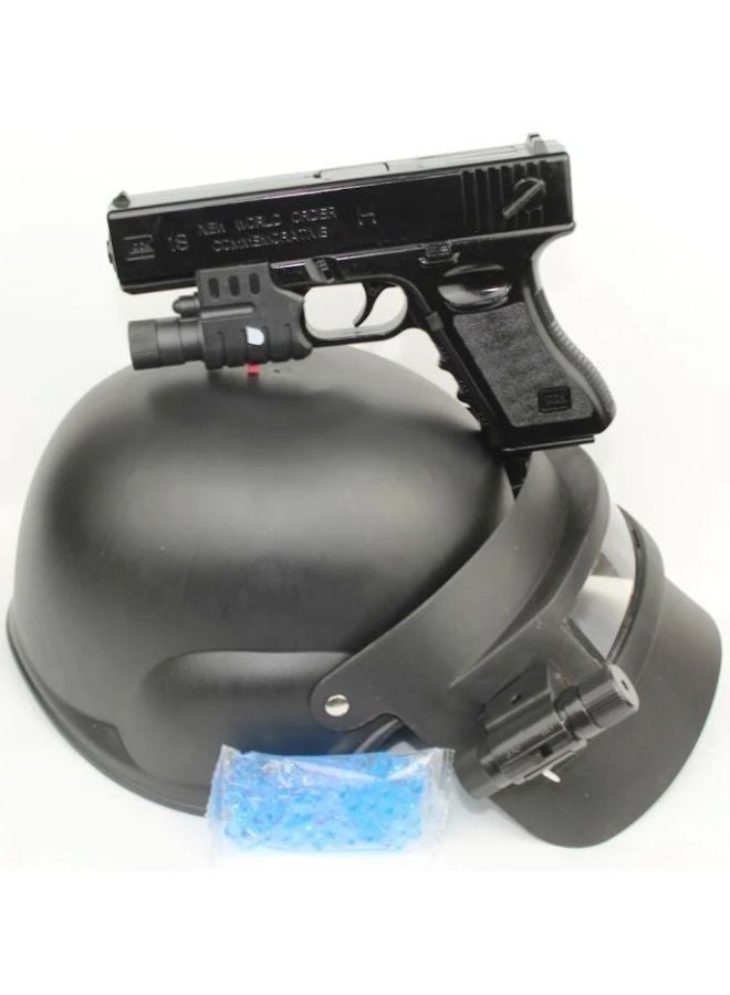 Generic - Authentic Detailing Laser Gun With Soft Bullets And Pubg Helmet Toy Set For Kids - Image 1