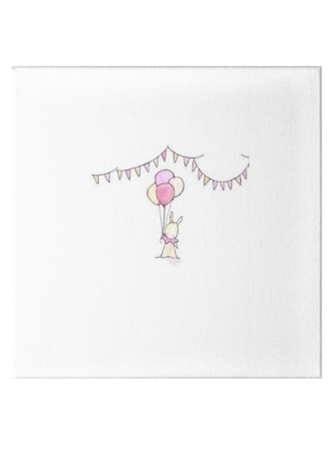 Animation Hidden Frame Canvas Wall Painting White/Pink 50 x 50cm - Image 1