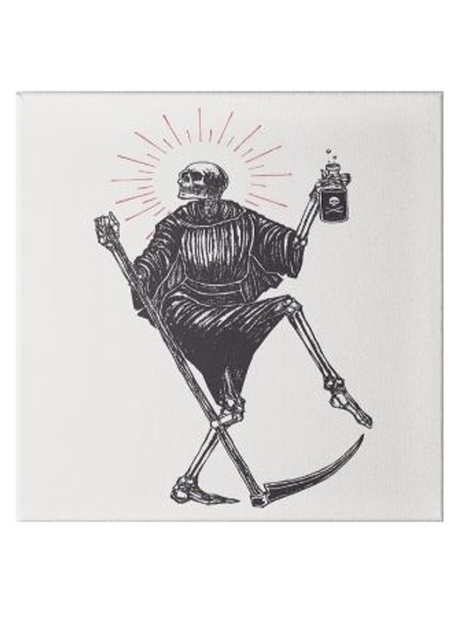 Skeleton Hidden Frame Canvas Wall Painting Black/White 50 x 50cm - Image 1