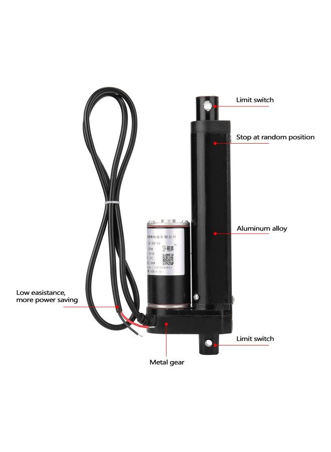 Generic - 1000N Electric Motor Linear Actuator With Limit Switch JS-TGZ-U1 Black/Silver 300mm - Image 1