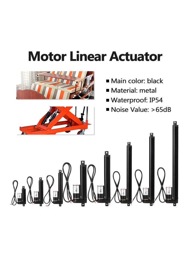 1000N Electric Motor Linear Actuator With Limit Switch JS-TGZ-U1 Black/Silver 250mm