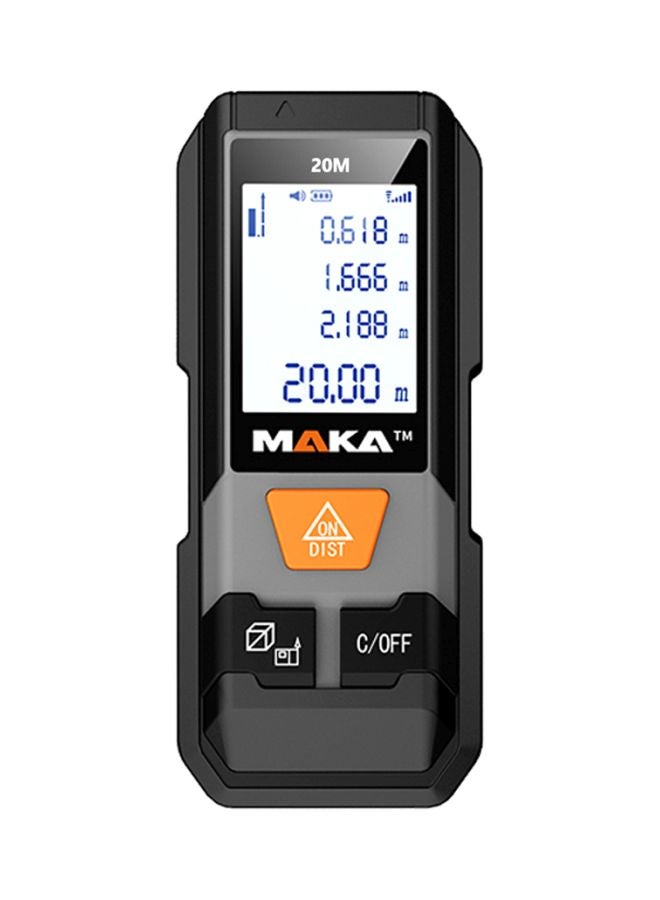 MAKA Laser Infrared Distance Meter Black/Grey 90x38x23mm  - Image 1