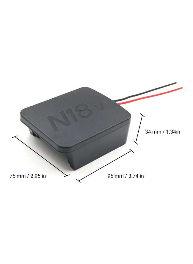 محول بطارية > أسود/أحمر 2.95x3.74x1.34بوصة - Image 3