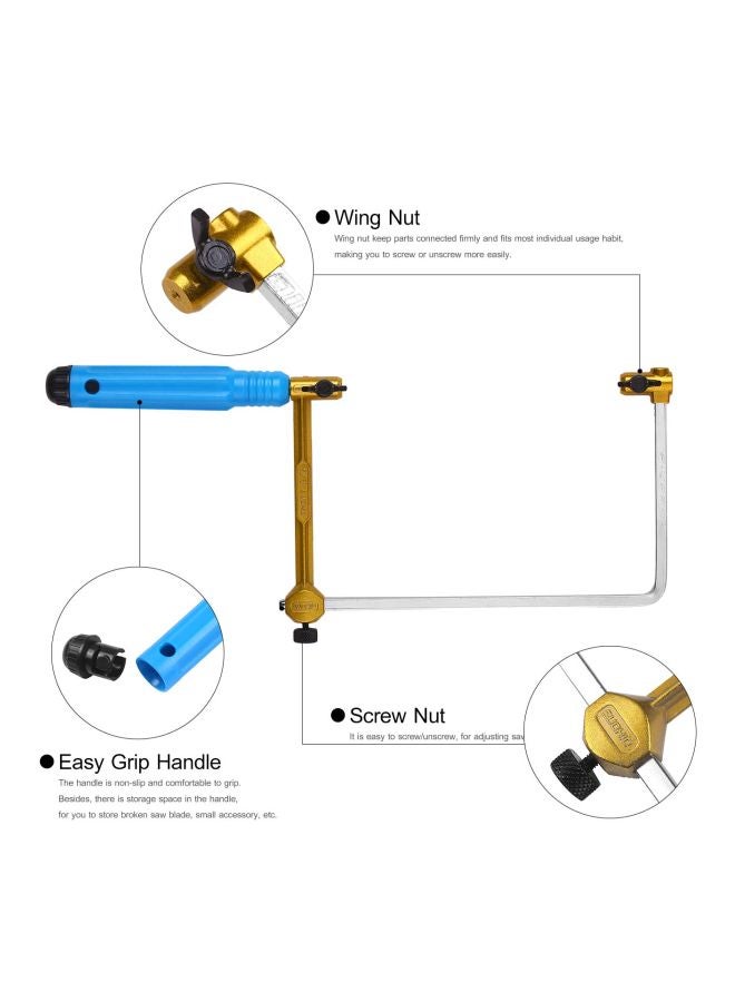Adjustable U-Shaped Handsaw Blue/Gold/Silver - Image 4