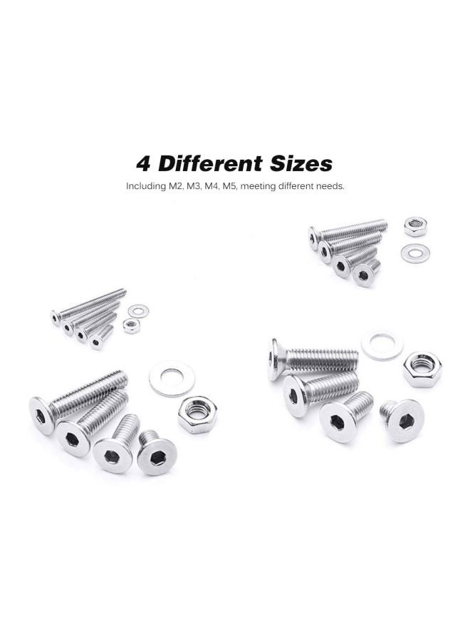 880-Piece Stainless Steel Screw Set With Storage Box Silver/Clear  - Image 3