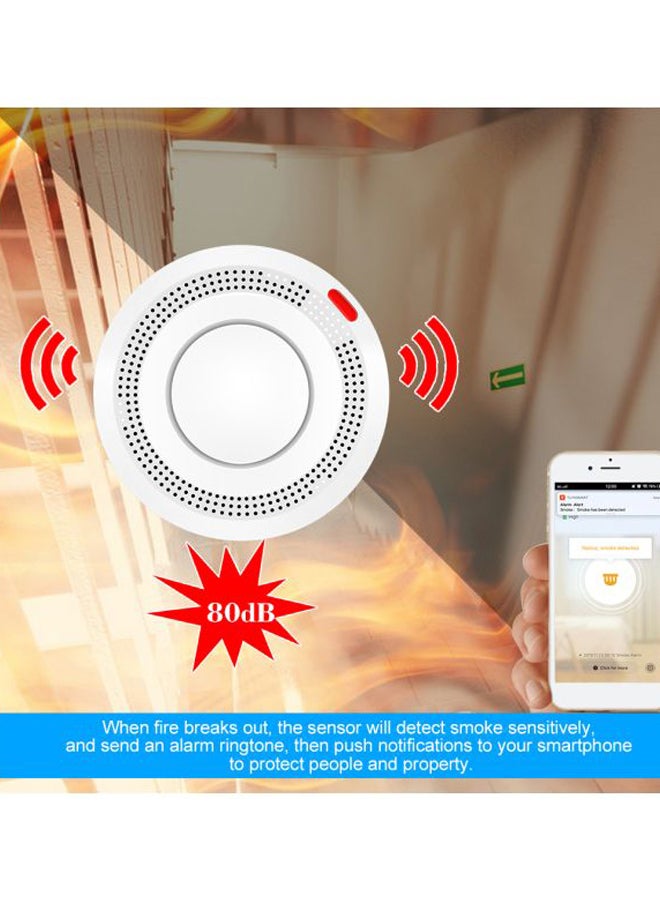 Generic - Wi-Fi Fire Alarm Sensor White/Red 8.6cm - Image 1