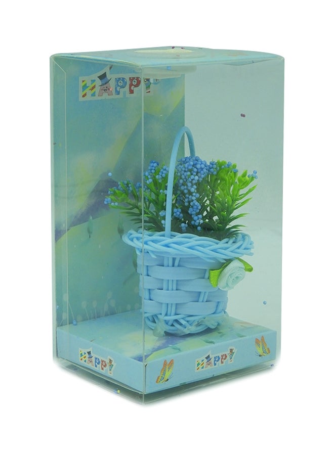 BABAZAM Decorative Flower Basket Blue/Green 7.5x13x6.3cm  - Image 3