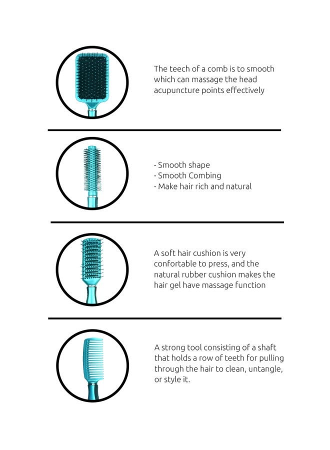 بابازام طقم للعناية بالشعر مكون من 4 قطع أسود/أزرق 15x40سم - Image 5