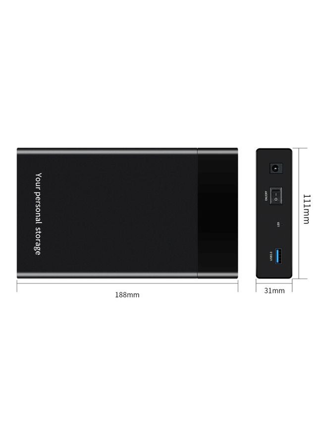 Generic - USB 3.0 To SATA III External Hard Drive Enclosure Box For 2.5/3.5 Inch Laptop Desktop Hard Disk Black/Grey - Image 1