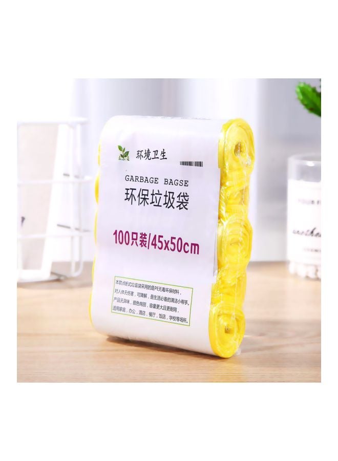 طقم أكياس قمامة للاستخدام مرة واحدة مكون من 100 قطعة أصفر 0.18كيلوجرام - Image 4