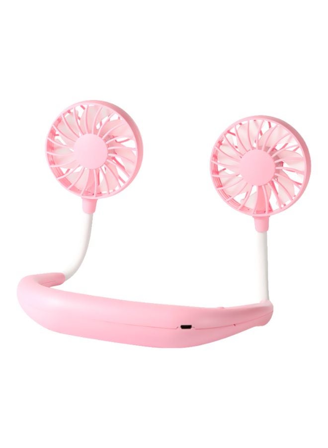 Portable Neck Fan HQD-192 Pink/White - Image 1