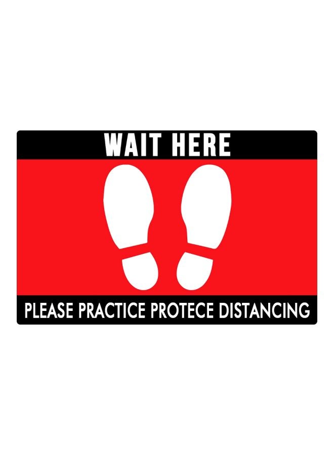 لافتة توضع على الأرض بطبعة عبارة "Wait Here" أحمر / أسود / أبيض 45.7x30.5سم  - Image 1