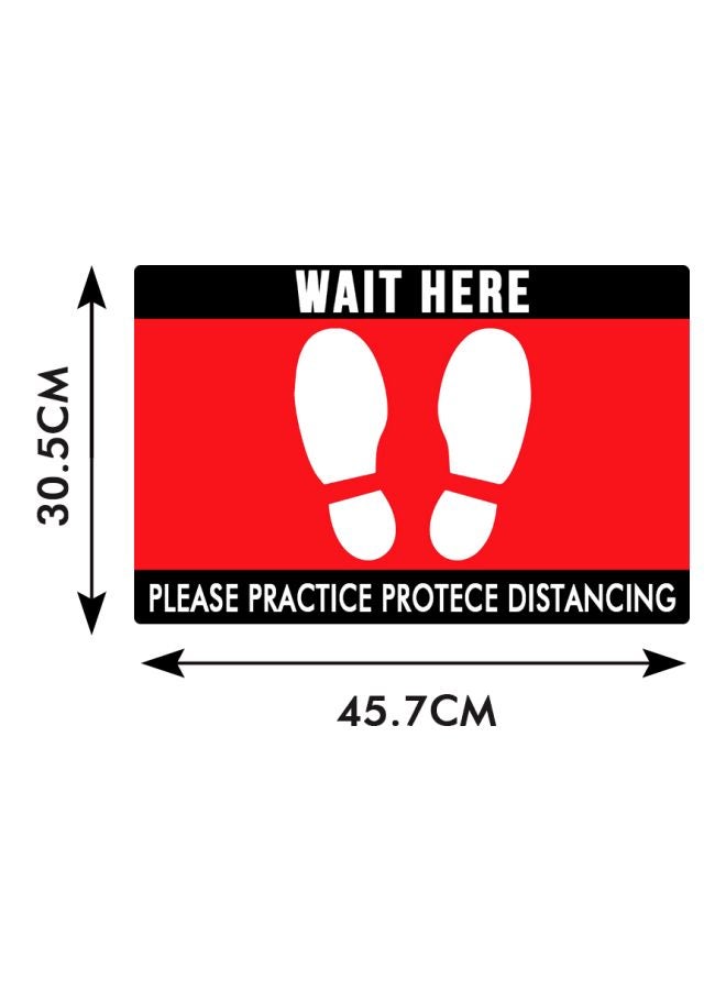 لافتة توضع على الأرض بطبعة عبارة "Wait Here" أحمر / أسود / أبيض 45.7x30.5سم  - Image 3
