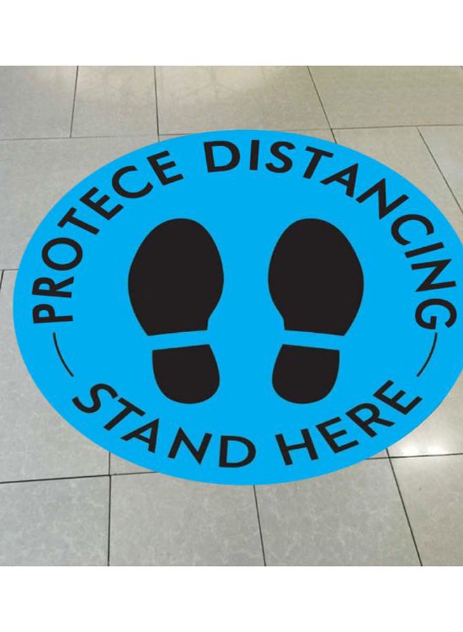 "لافتة أرضية بطبعة عبارة "Stand Here" أسود/أزرق 27.94سم  - Image 3