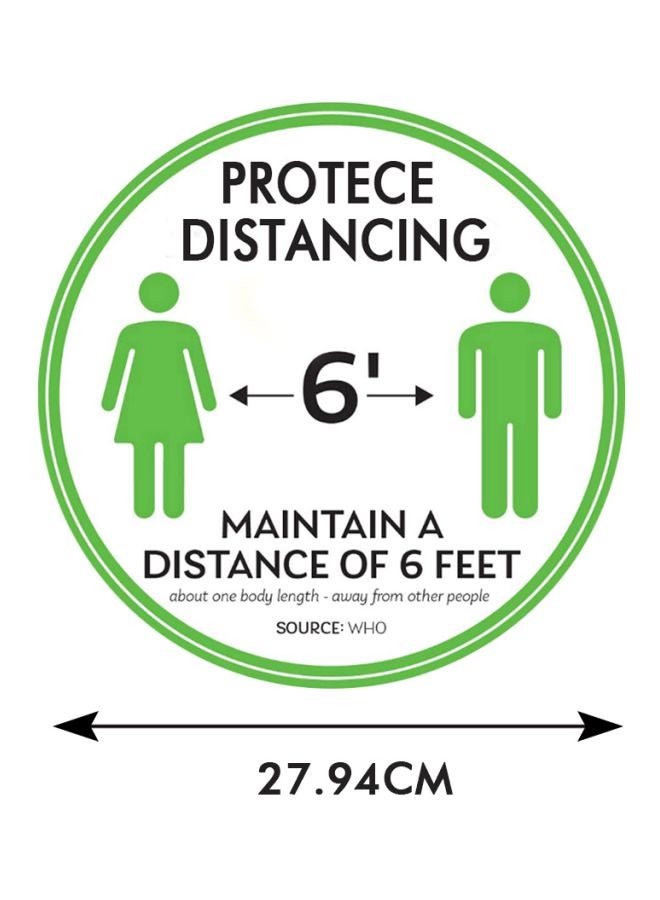 Protect Distancing Printed Floor Sign White/Green/Black 27.94cm - Image 4