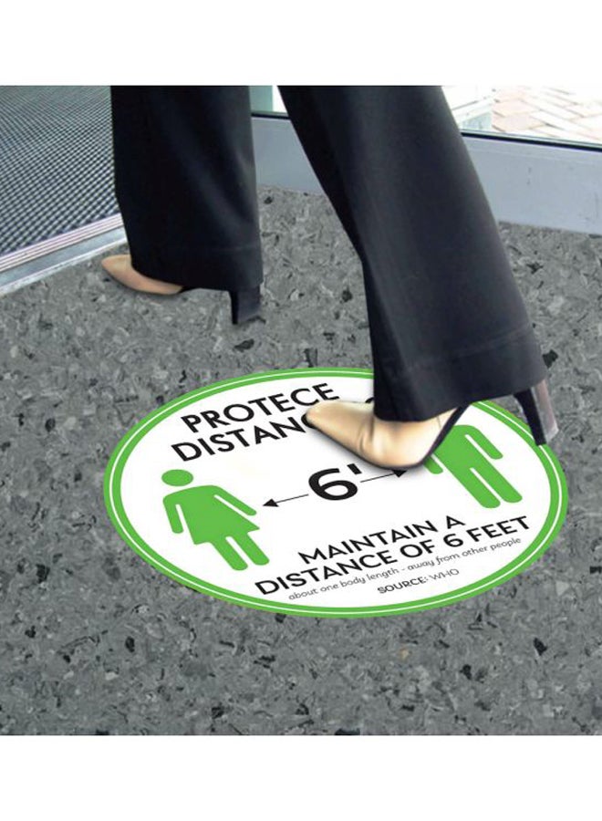 Protect Distancing Printed Floor Sign White/Green/Black 27.94cm - Image 5