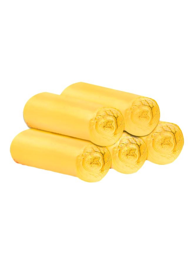 طقم أكياس قمامة للاستخدام مرة واحدة مكون من 100 قطعة أصفر 0.18كيلوجرام - Image 1