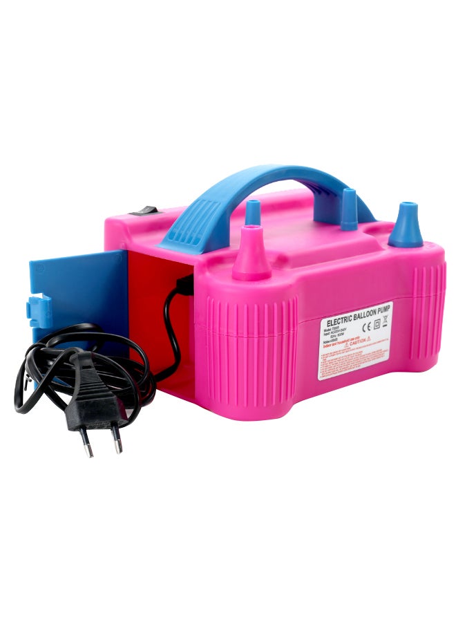 600 W Dual Nozzel Balloon Air Blower Machine With Cable Black/Blue/Pink 20.5 x 16.5cm - Image 1