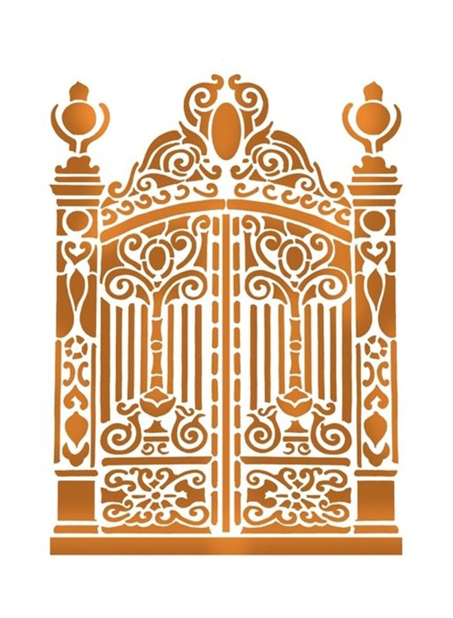 ستنسل قابل لإعادة الاستخدام بتصميم بوابة بني