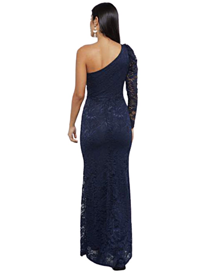 tfnc LONDON - One Shoulder Lace Dress Blue - Image 1