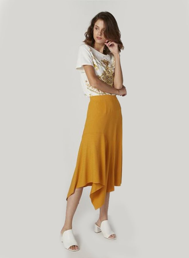 Iconic Assymetrical Hem Skirt Yellow  - Image 3