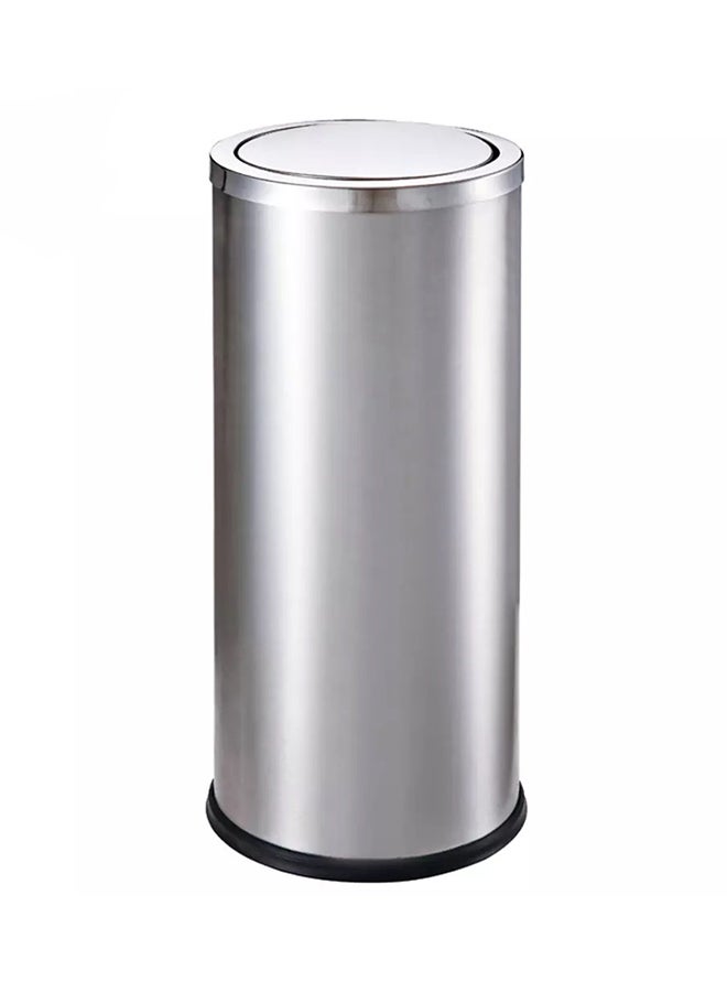 Home Time Portable Flip Top Trash Bin Silver/Black 26 x 60cm  - Image 1