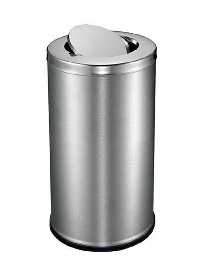 Home Time Portable Flip Top Trash Bin Silver/Black 30 x 64cm  - Image 1