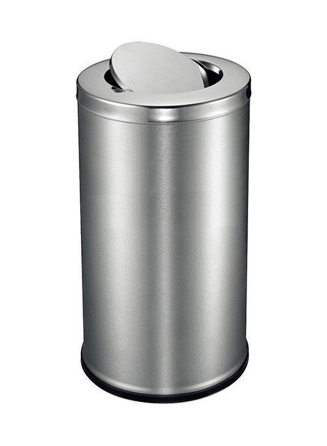 Home Time Portable Flip Top Trash Bin Silver/Black 39 x 72cm  - Image 1