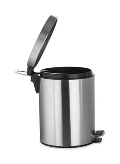 Home Time Portable Trash Bin With Pedal Silver/Black 17 x 26cm  - Image 2