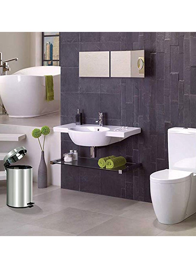 هوم تايم سلة مهملات مزودة بدواسة محمولة أسود/ فضي 17 x 26سم - Image 5