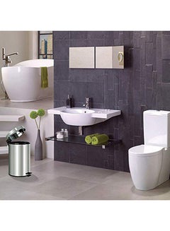 Home Time Portable Trash Bin With Pedal Silver/Black 30 x 43cm  - Image 5