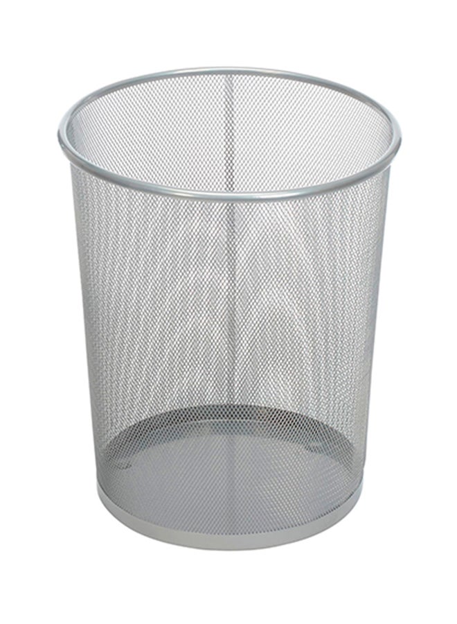 Portable Waste Paper Trash Can Basket Silver 17.5 x 23.5cm - v1594556901/N39271777A_1