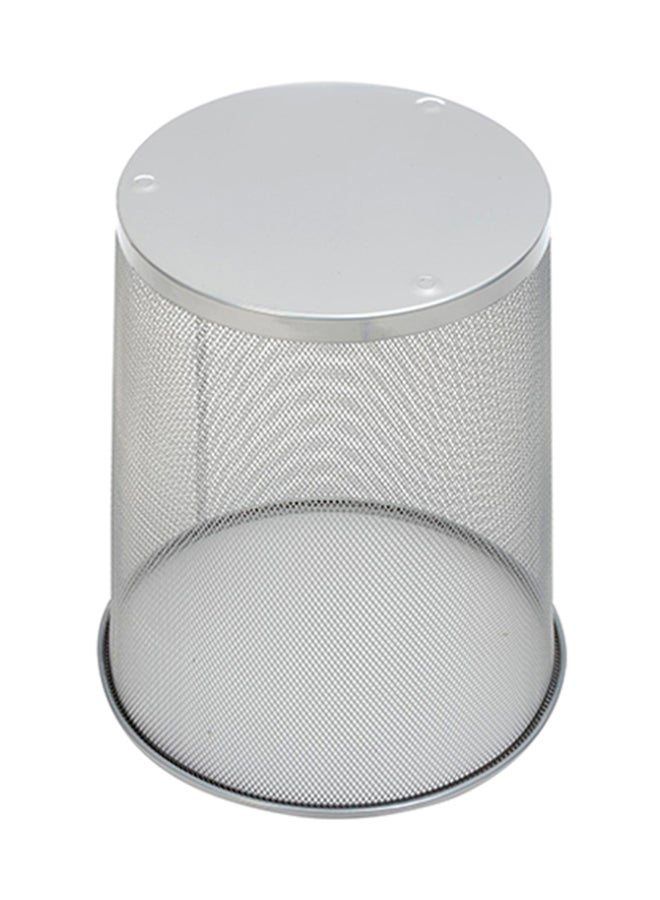 Home Time Portable Waste Paper Trash Can Basket Silver 17.5 x 23.5cm  - Image 2