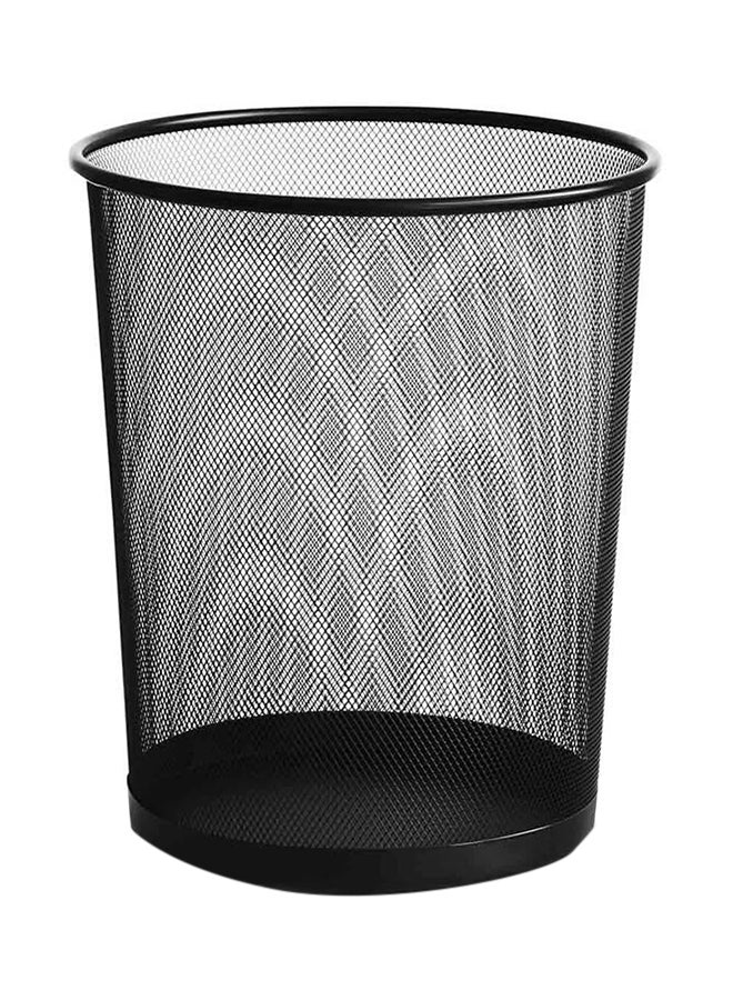 Home Time Portable Waste Paper Trash Can Basket Black 22 x 26.5cm - Image 1